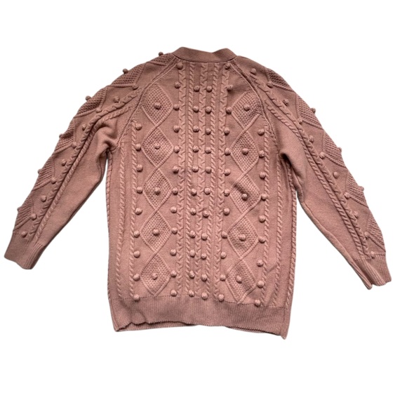 Jackson Rowe Bobble Cable Knit Cardigan Chunky Small Cozy Cottagecore Oversized - Picture 7 of 13